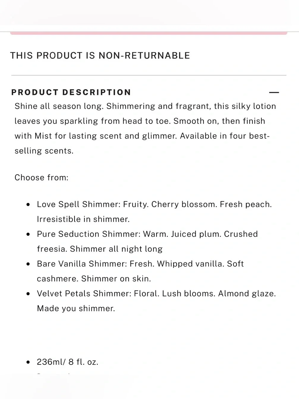 Victoria's Secret Velvet Petals Shimmer body Lotion lush blooms & Almond glaze